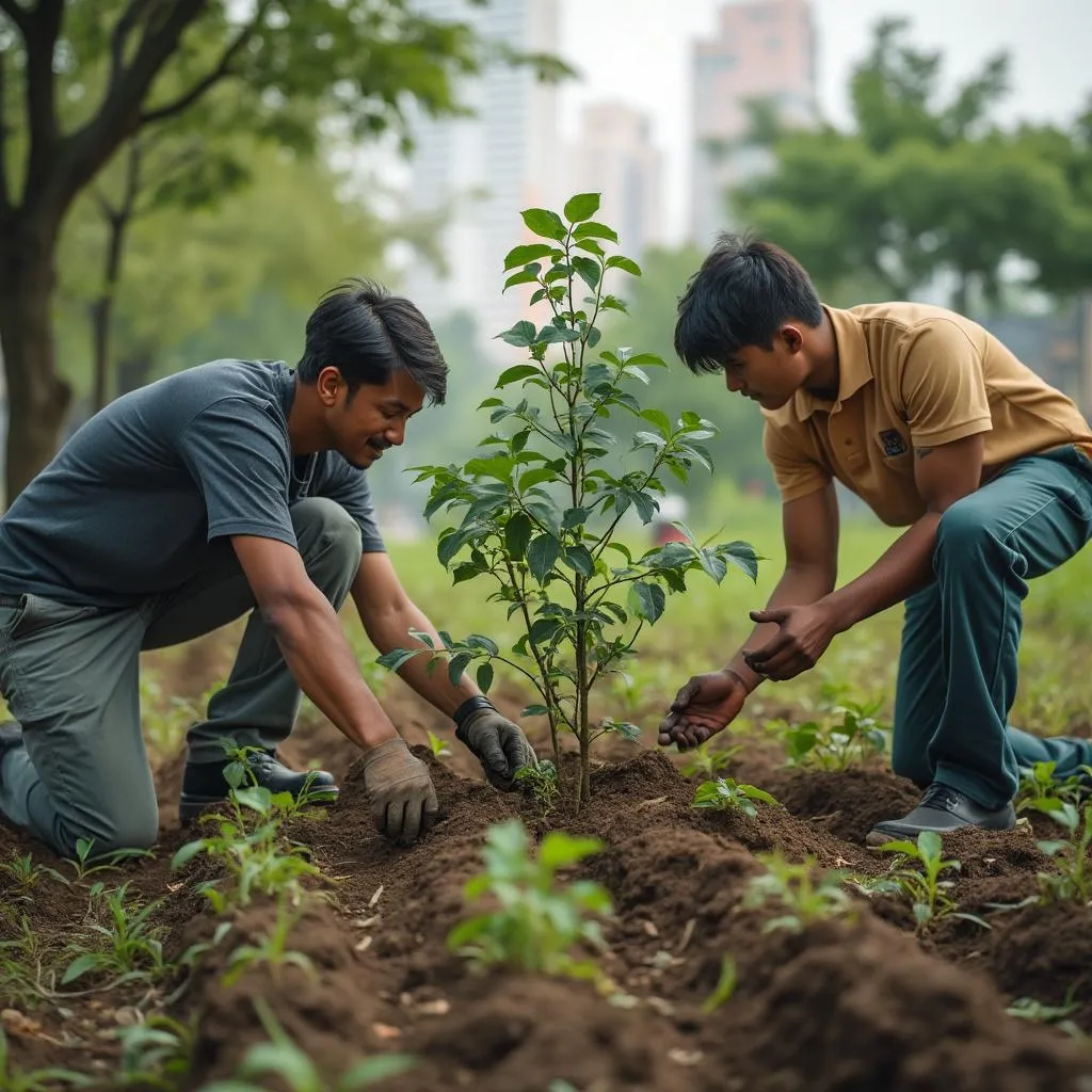 Programa de reforestación comunitaria de la empresa